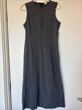 Theory Gray Sleeveless Midi Dress